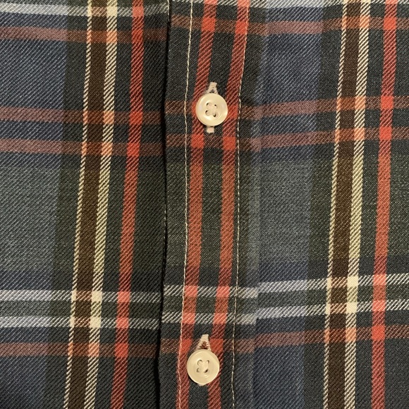 Frank & Eileen Women’s Barry Blue & Orange Plaid Blouse Size Medium Made in USA - Picture 6 of 15